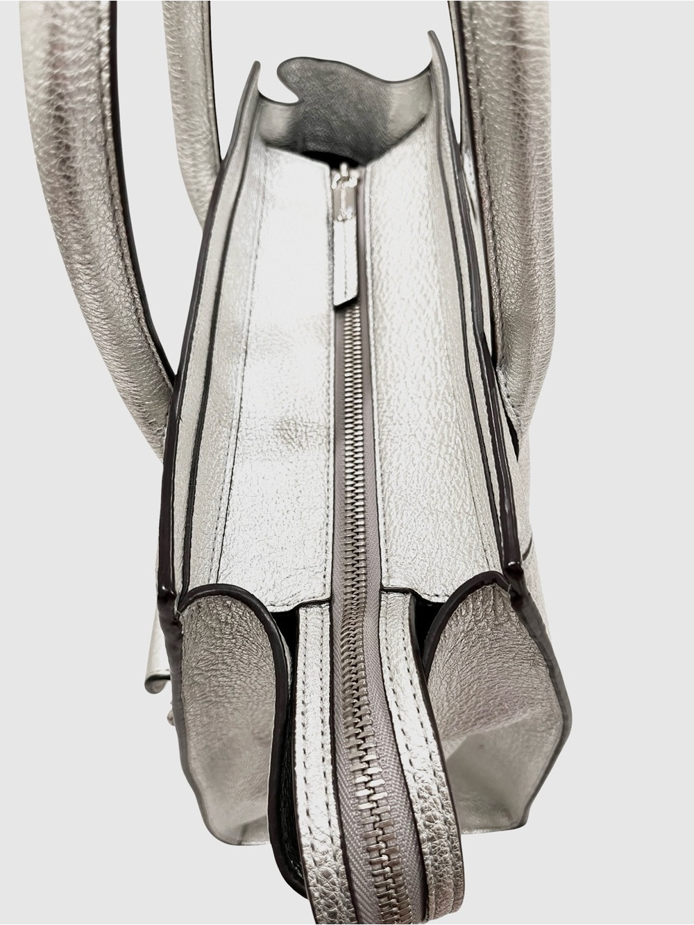 Henri Bendel Rivington 2-in-1 Leather Tote Metallic Silver NWOT - Picture 11 of 15
